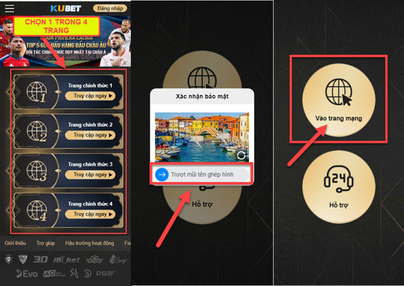 Hướng dẫn vào trang chủ Kubet88